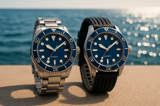 Taucheruhren im Vergleich: Eisenarmband vs. Kautschukband