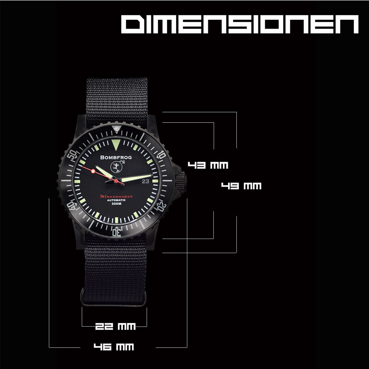MINESWEEPER BLACK | NATO BRACELET