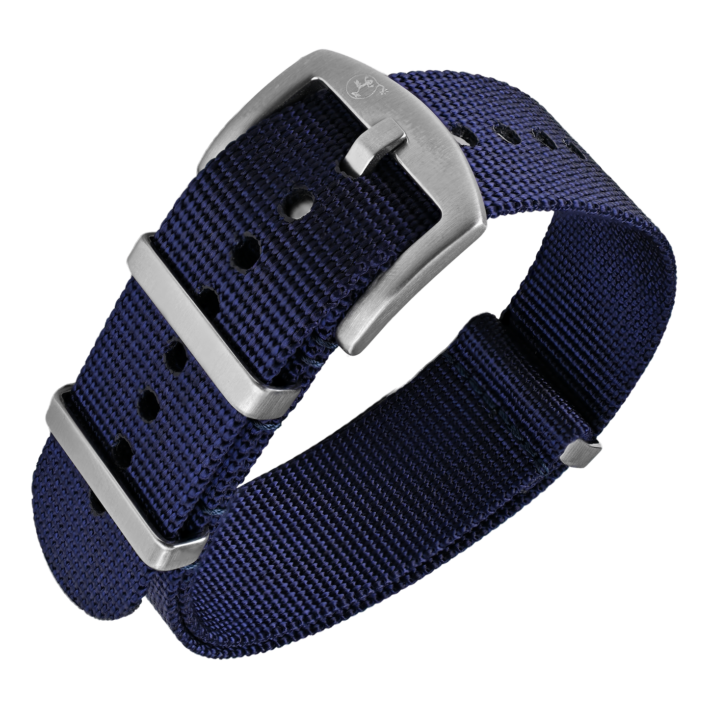 NATO Armband Navy 20mm mit silberner Dornenschließe