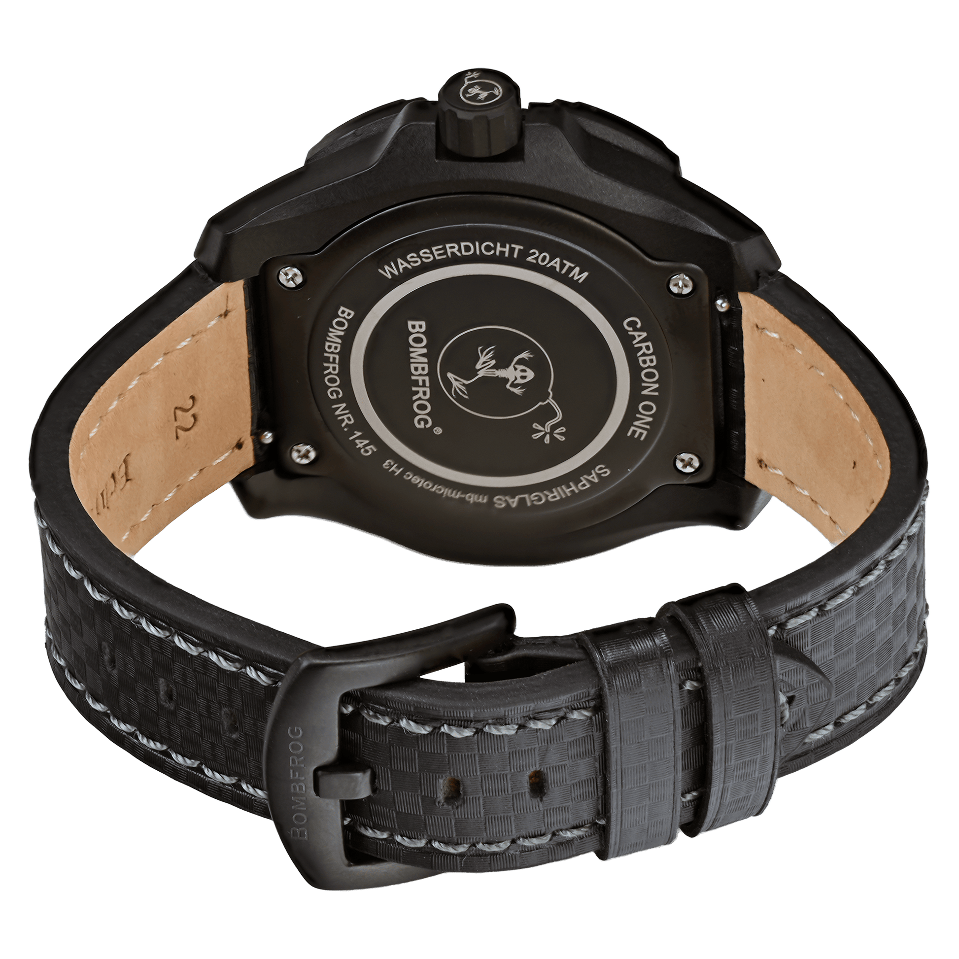 CARBON ONE taktische Einsatzuhr 200m mit H3 Tritium Beleuchtung