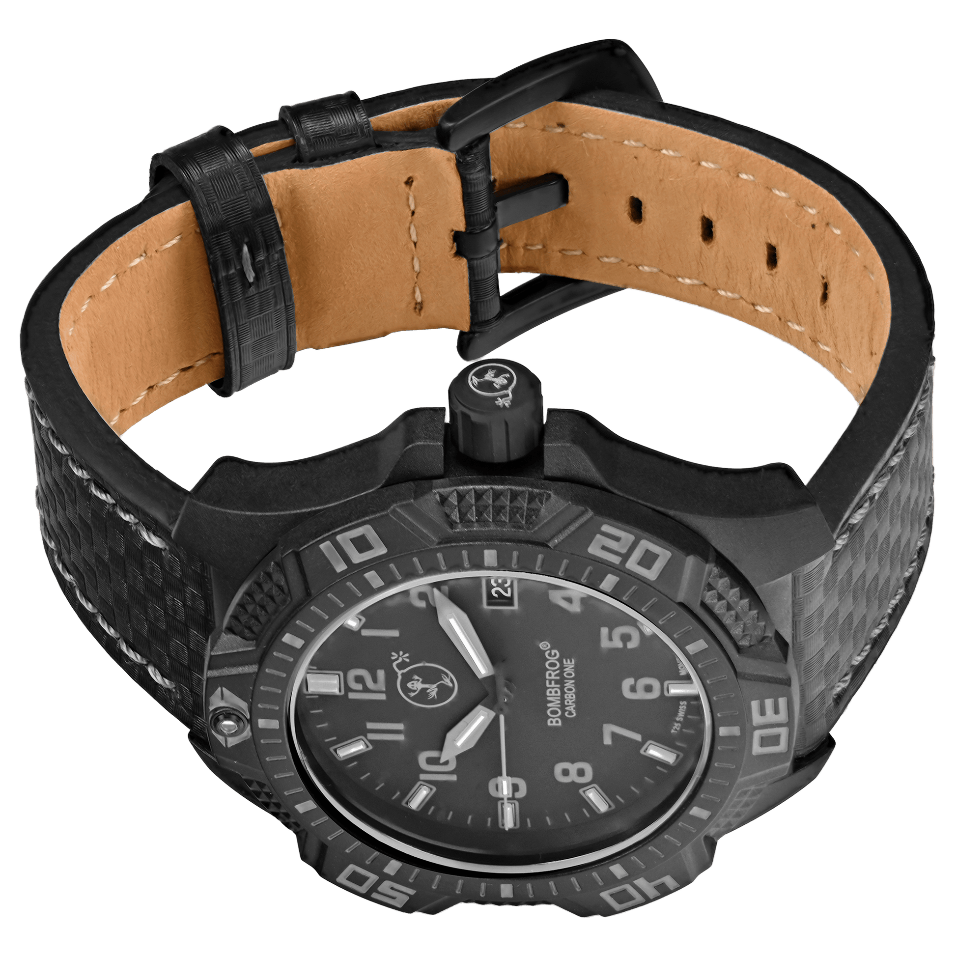 CARBON ONE taktische Einsatzuhr 200m mit H3 Tritium Beleuchtung