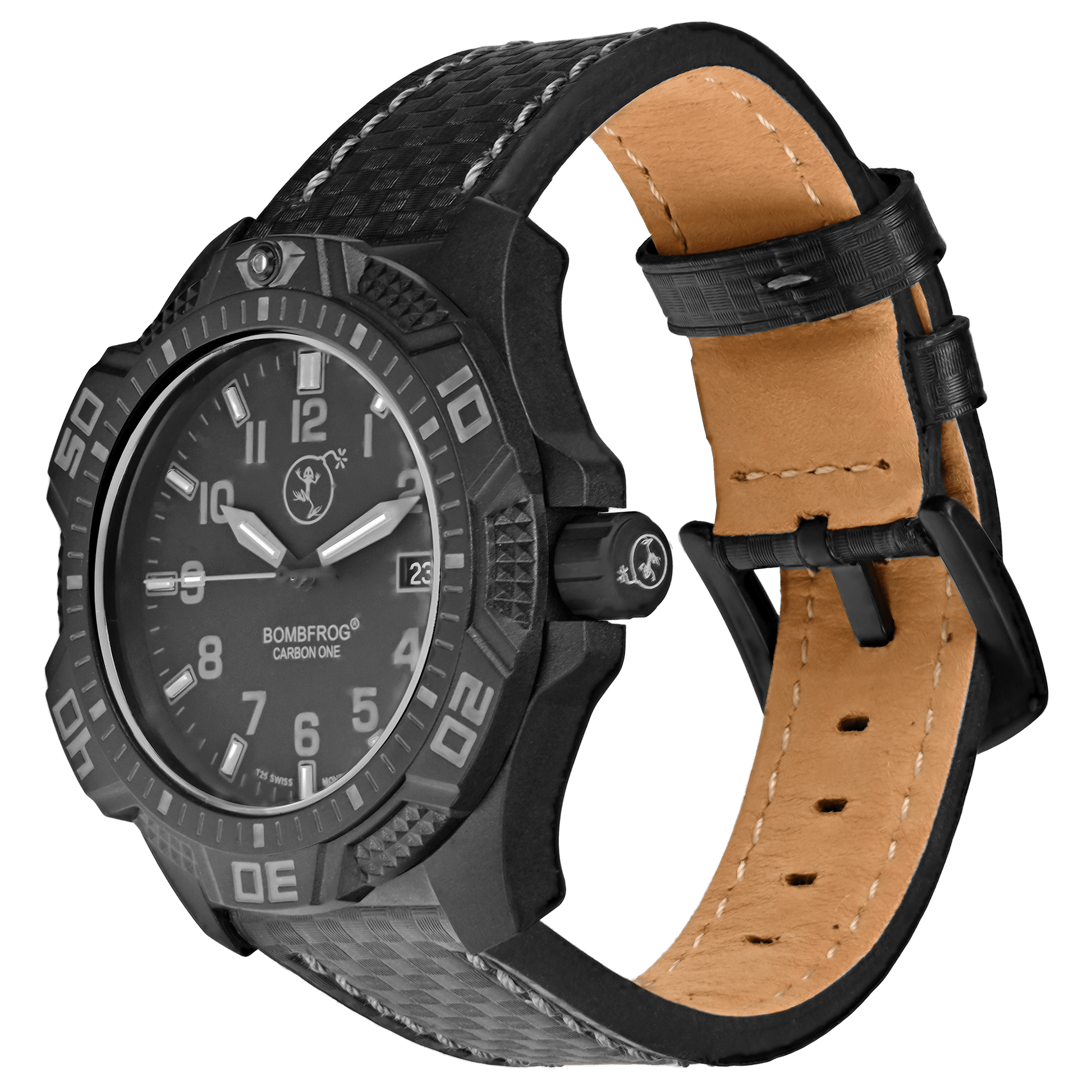 CARBON ONE taktische Einsatzuhr 200m mit H3 Tritium Beleuchtung