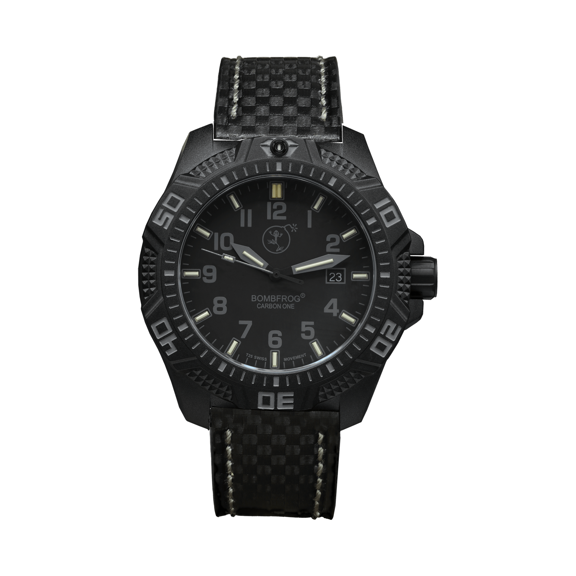 CARBON ONE taktische Einsatzuhr 200m mit H3 Tritium Beleuchtung