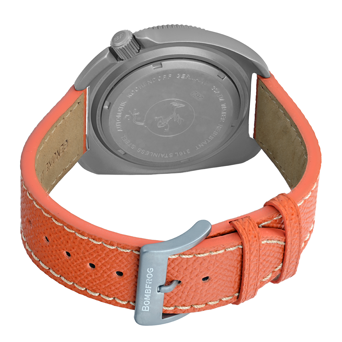 STEEL MAGNA II Taucheruhr Grün mit Lederarmband