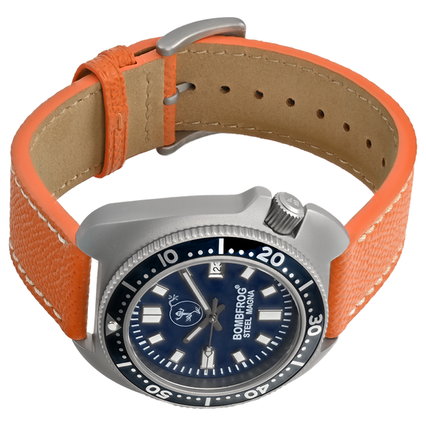 BOMBFROG Steel Magna II Automatik Uhr 300m Blau Edelstahl