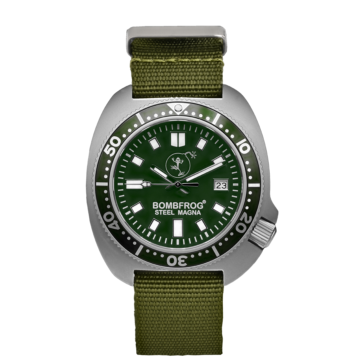 STEEL MAGNA II Grün Uhr mit NATO-Armband & Automatik