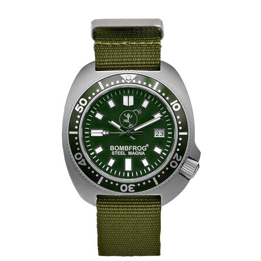STEEL MAGNA II Grün Uhr mit NATO-Armband & Automatik