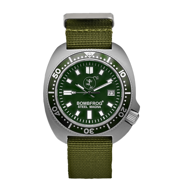 STEEL MAGNA II Grün Uhr mit NATO-Armband & Automatik
