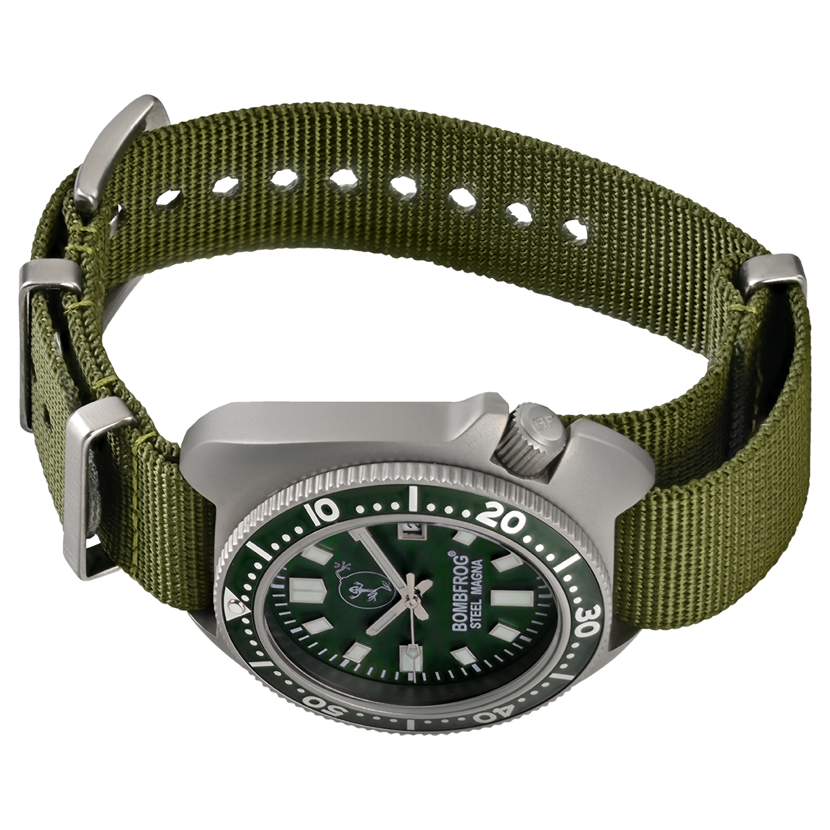 STEEL MAGNA II Grün Uhr mit NATO-Armband & Automatik