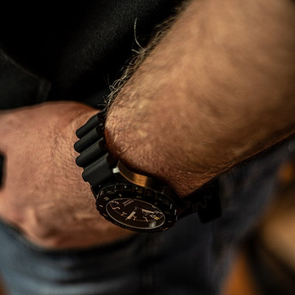 SILICONE BRACELET DIVER BLACK | 22MM