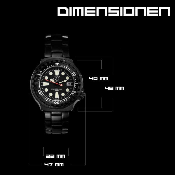 PROFESSIONAL 500 BLACK EDITION | EDELSTAHL-ARMBAND