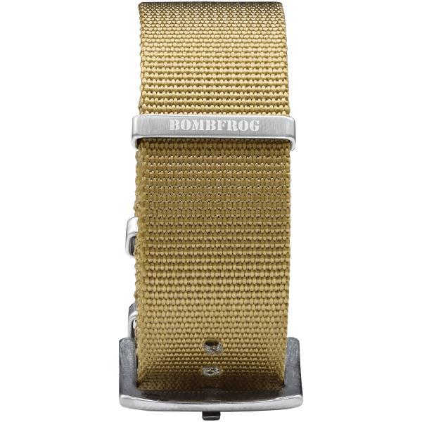 NATO ARMBAND KHAKI MIT SILBERNER DORNENSCHLIESSE | 24MM