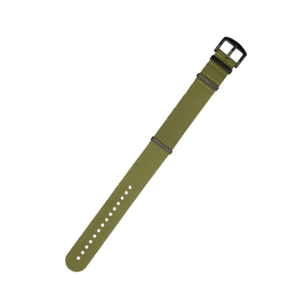 NATO BRACELET OLIVE WITH BLACK PIN CLASP | 18MM