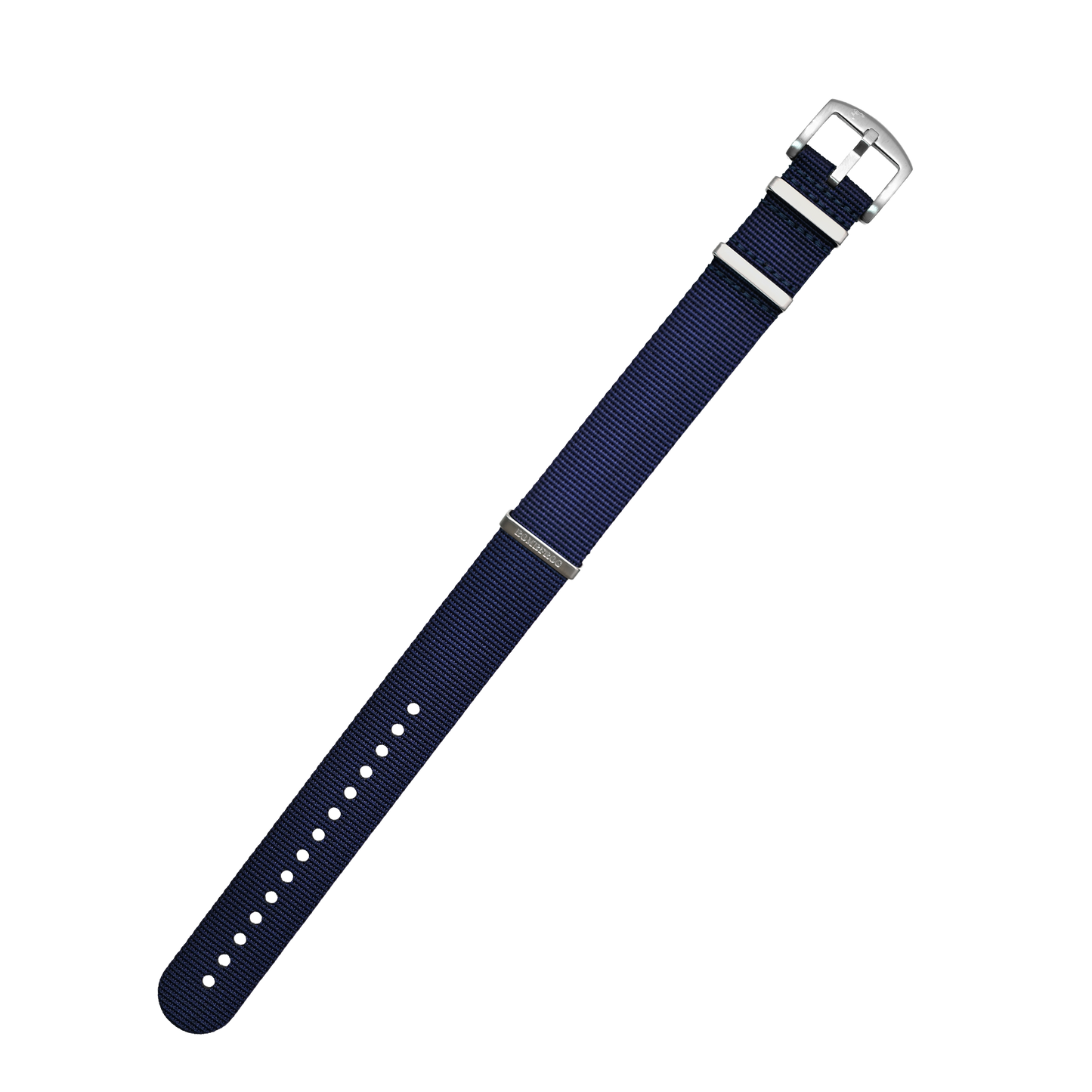 NATO Armband Navy 20mm mit silberner Dornenschließe