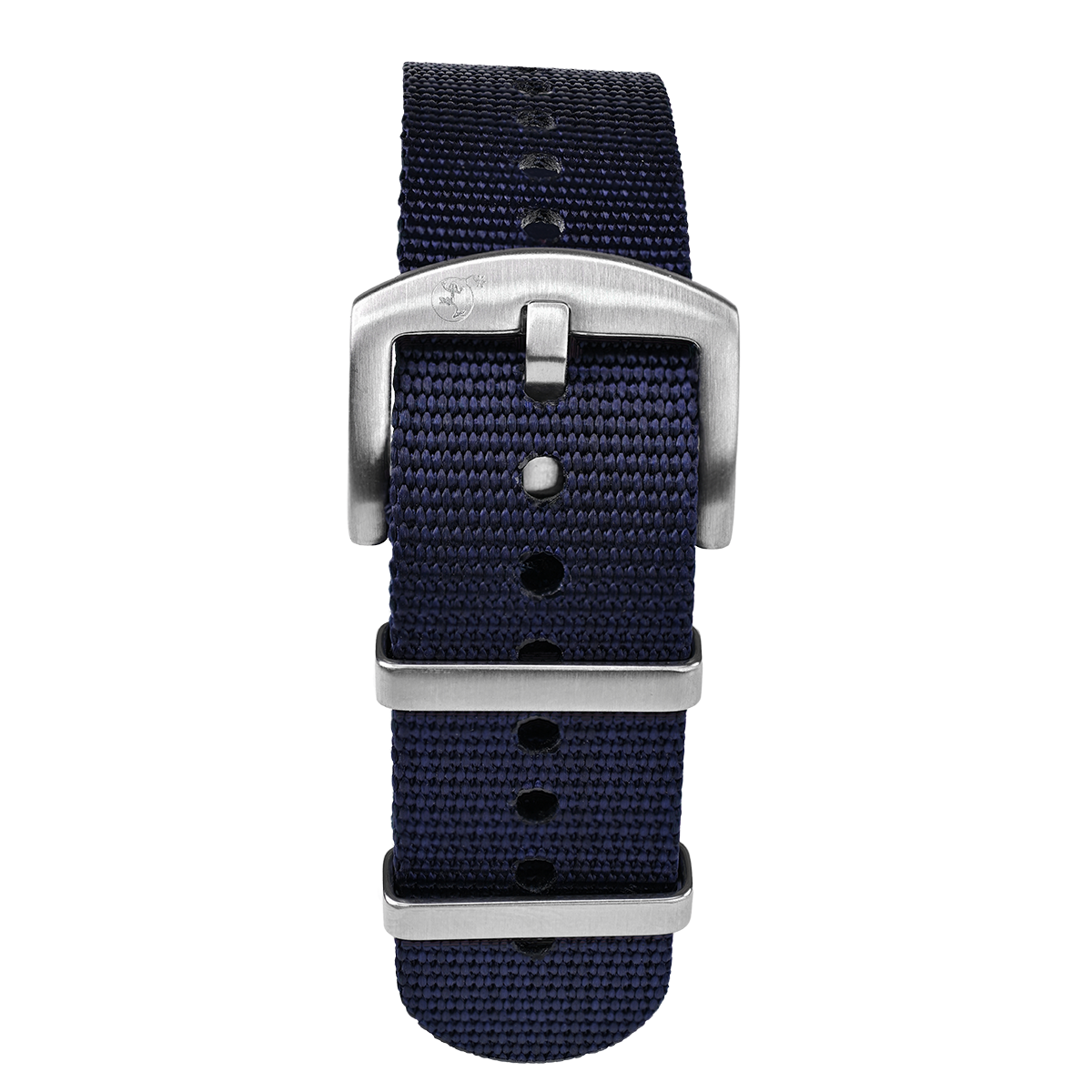 NATO Armband Navy 20mm mit silberner Dornenschließe