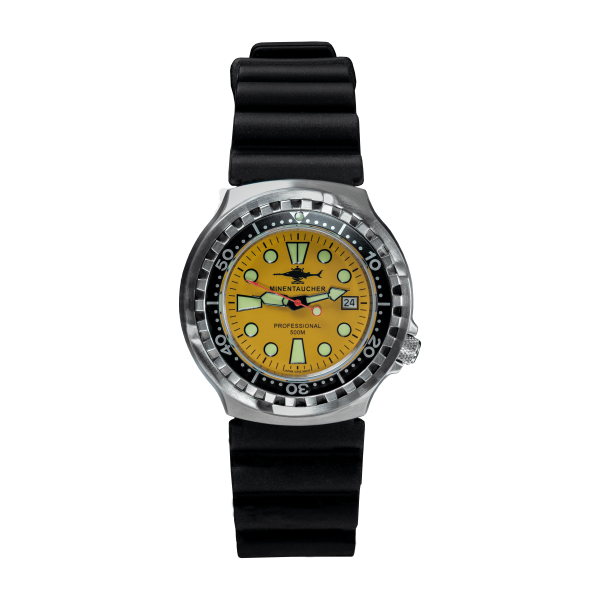 PROFESSIONAL 500 EDELSTAHL EDITION GELB MINENTAUCHER | NEOPREN ARMBAND