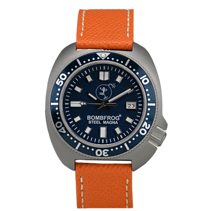 BOMBFROG Steel Magna II Automatik Uhr 300m Blau Edelstahl
