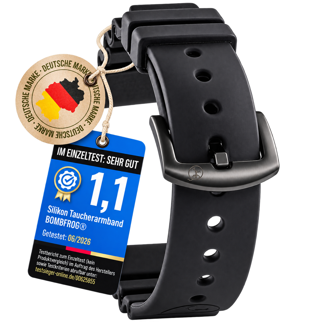 SILIKONARMBAND TAUCHER SCHWARZ | 24MM