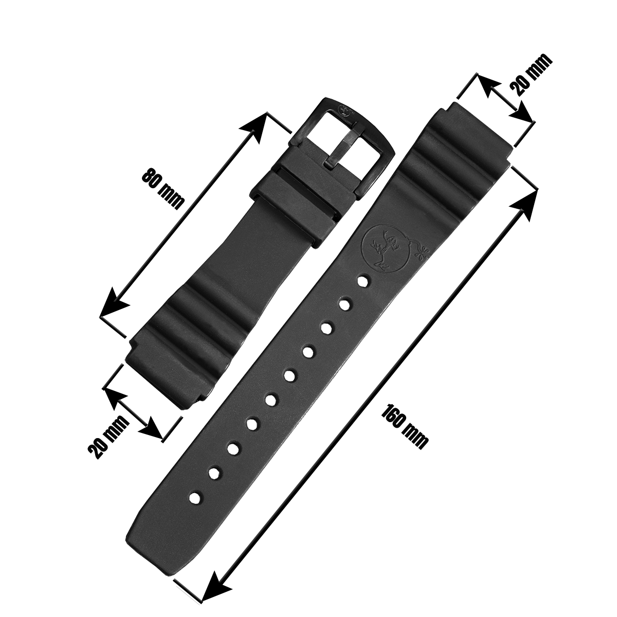 SILIKONARMBAND TAUCHER SCHWARZ | 20MM