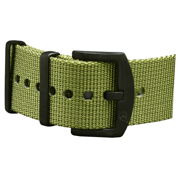 NATO BRACELET OLIVE WITH BLACK PIN CLASP | 22MM