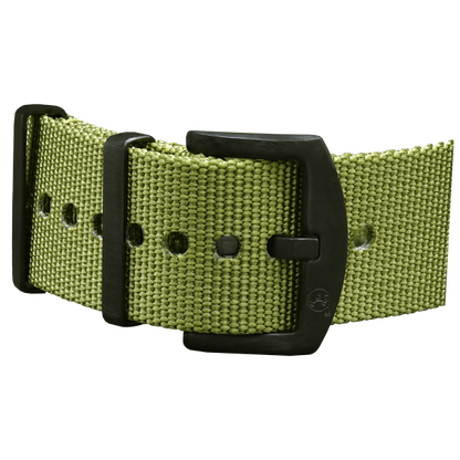 NATO BRACELET OLIVE WITH BLACK PIN CLASP | 22MM