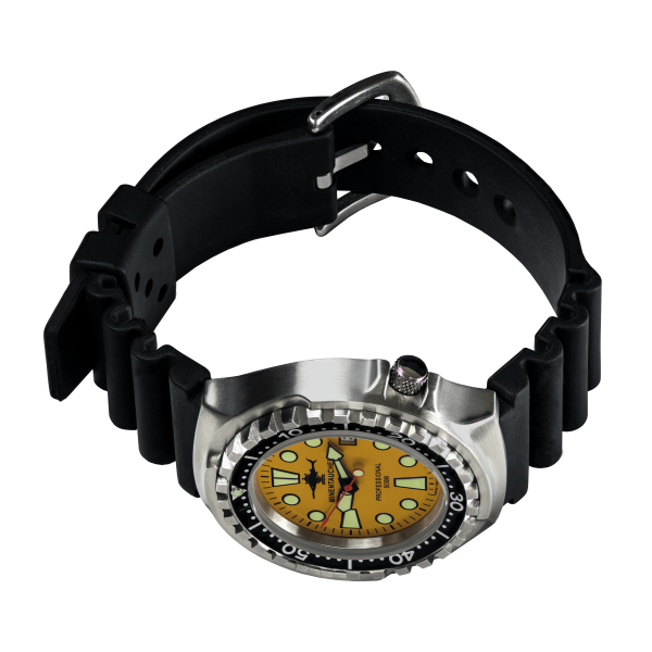 PROFESSIONAL 500 EDELSTAHL EDITION GELB MINENTAUCHER | NEOPREN ARMBAND