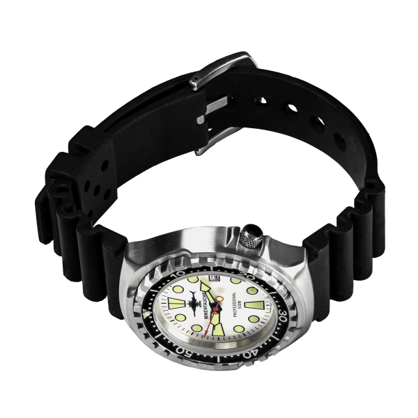 PROFESSIONAL 500 STAINLESS STEEL EDITION SILVER MINE DIVER | NEOPRENE BRACELET